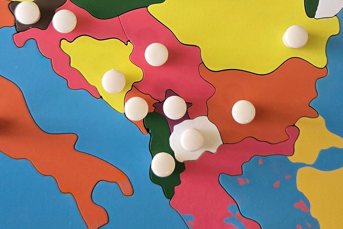Kosovo - Puzzle Piece of Europe (Plastic Knob)