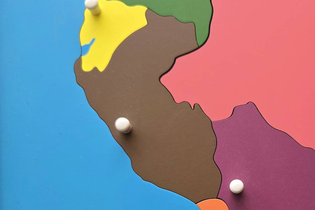 Peru - Puzzle Piece of South America (Plastic Knob)