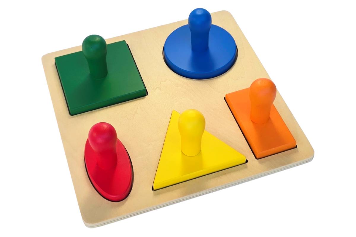 Geometric Puzzle Board (Large Knobs)