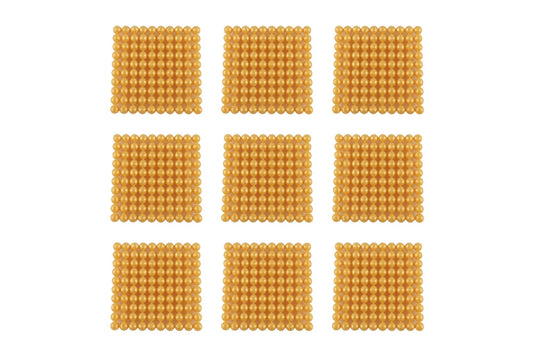 IFIT Montessori: 9 Golden Bead Hundred Squares (C Beads)