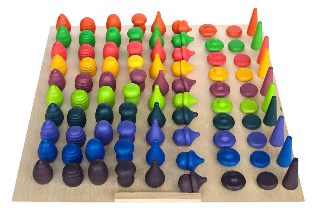 90 pcs Rainbow Mandala Loose Parts (9 different shapes in 10 different colours)