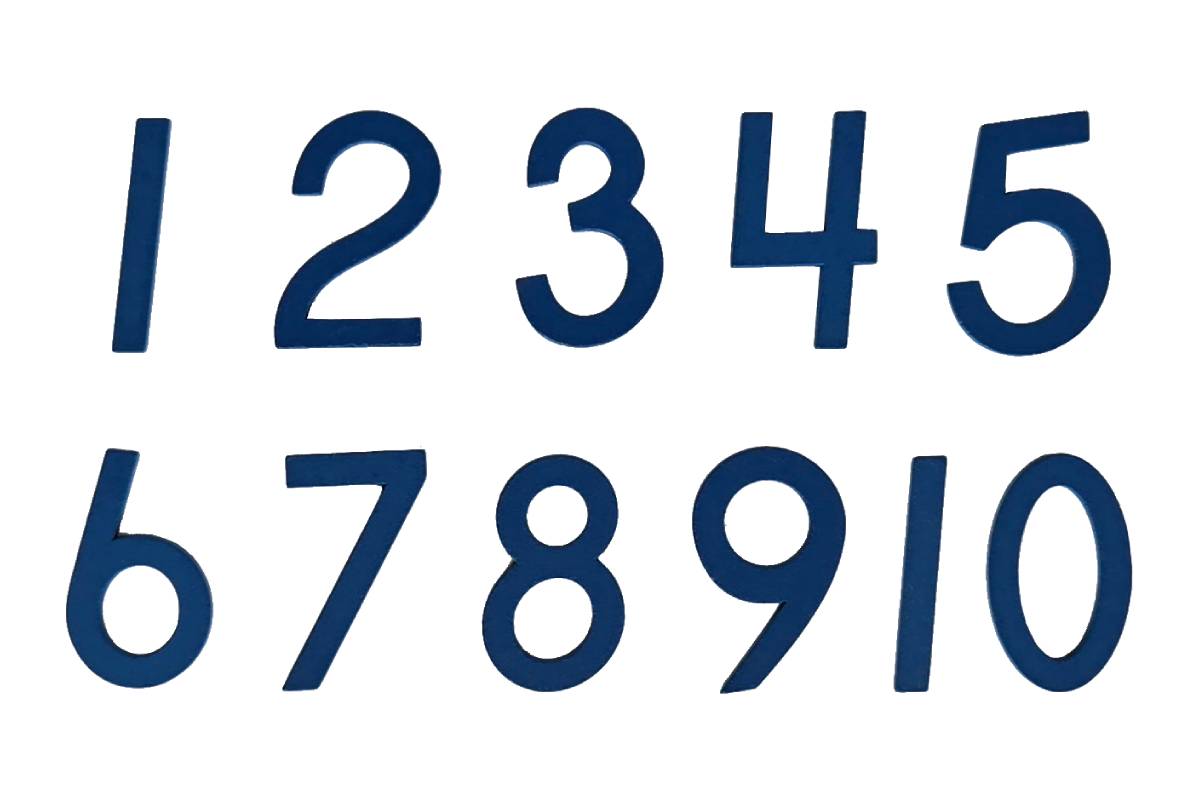 1-10 Blue Wooden Numerals