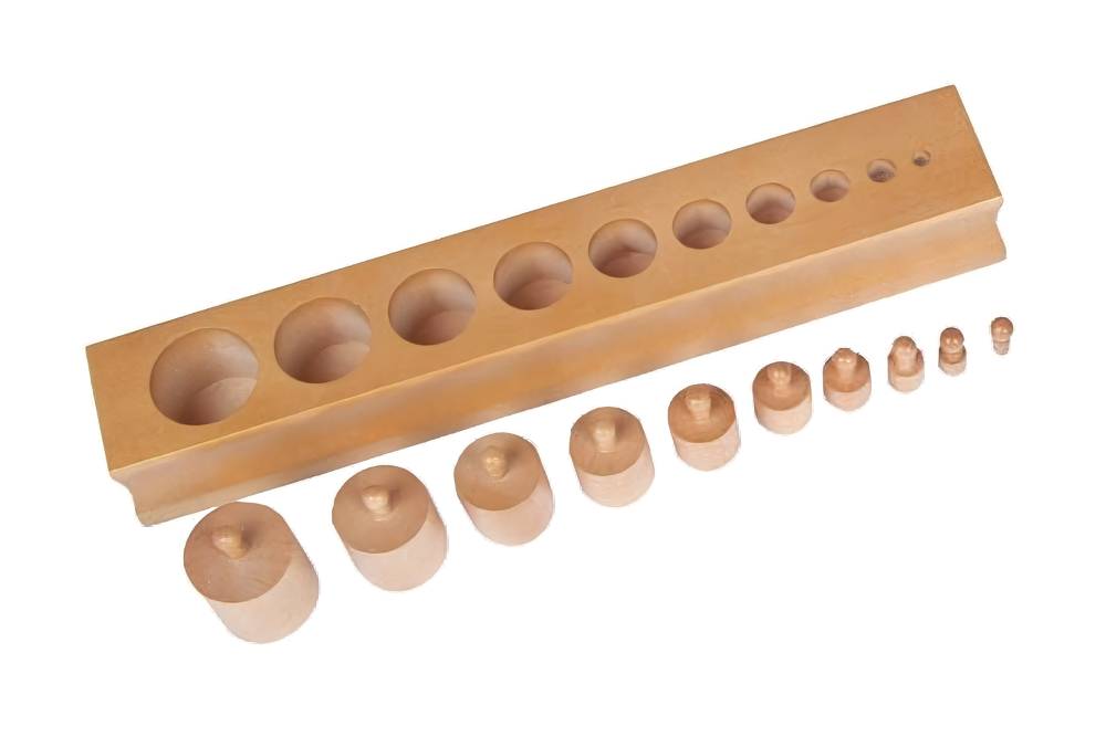 First block of the knobbed cylinder blocks. Height increases and diameter increases.