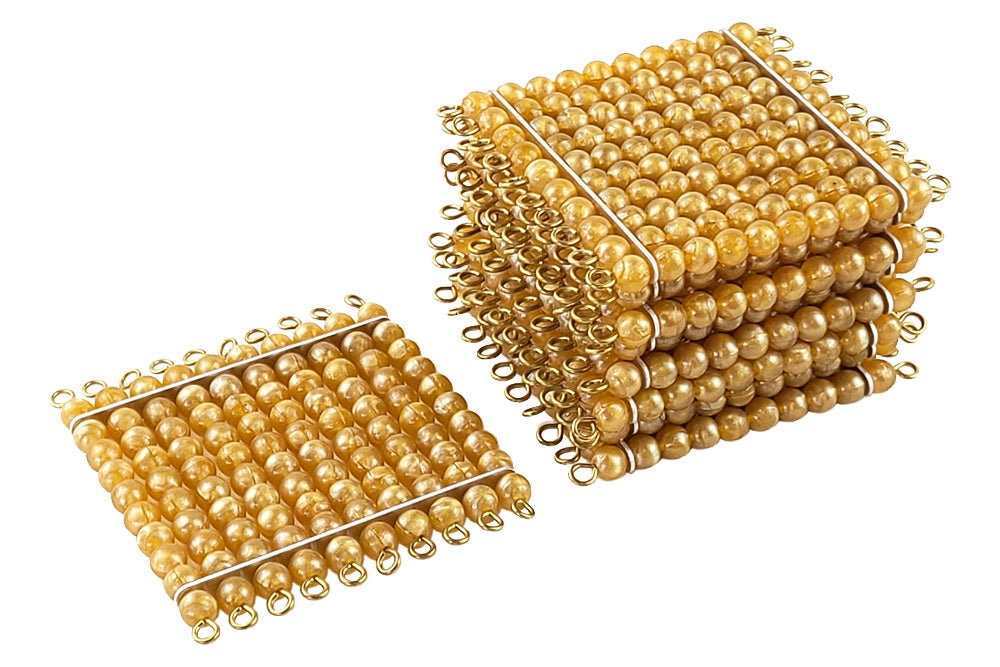9 Golden Bead Hundred Squares