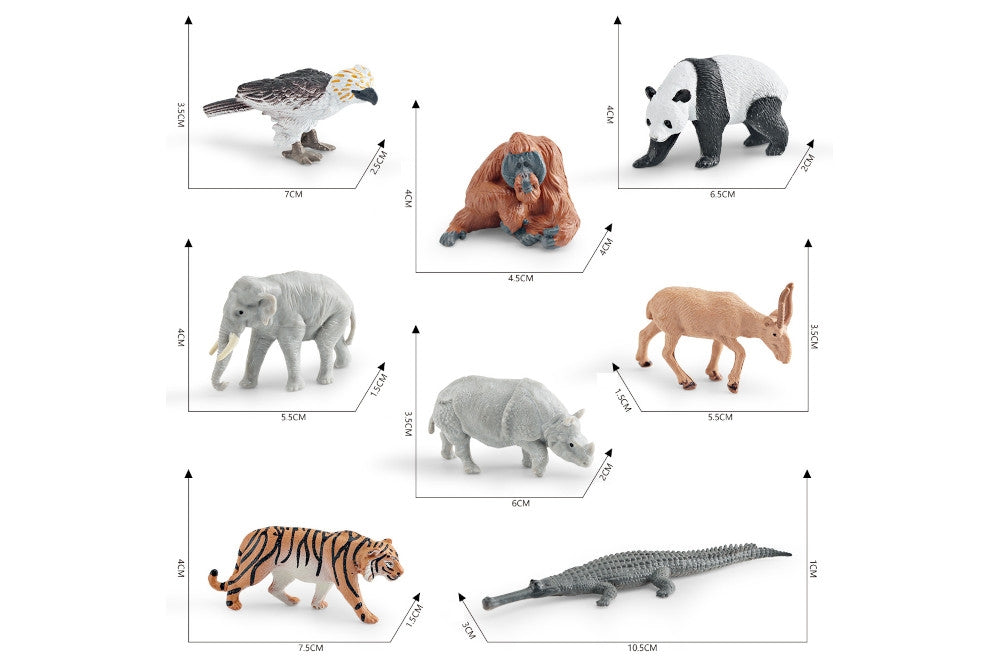 8 Animals of Asia Models with Tray and PDF Cards