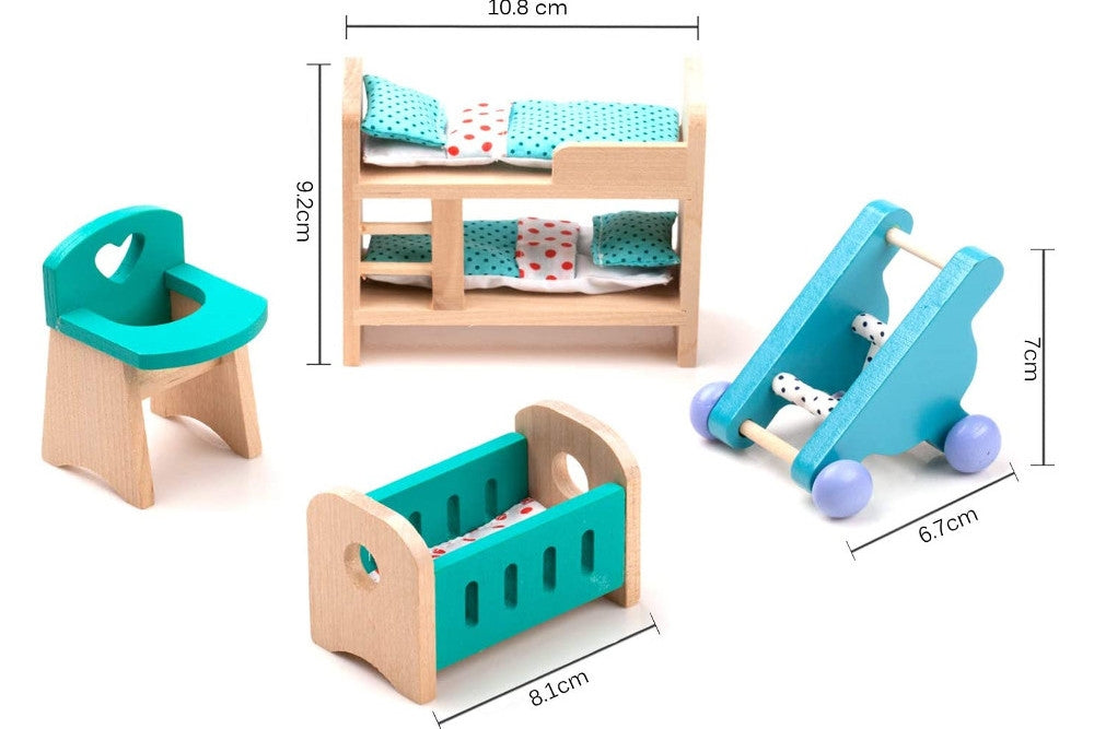 Dollhouse Furniture Bunk Bed Set