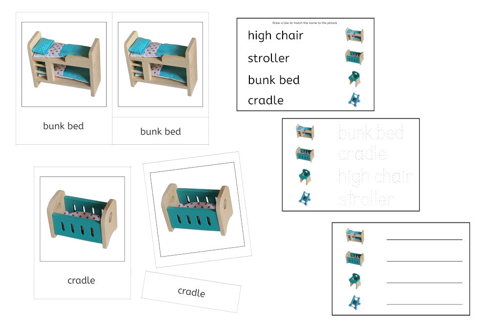 Blue Bunk Bed Language Exercise Cards- Set A (PDF)