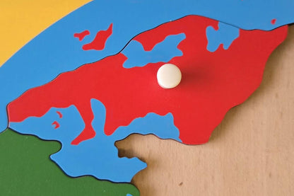 Red piece representing Europe.