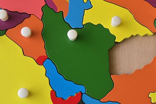 Iran - Puzzle Piece of Asia (Plastic Knob)