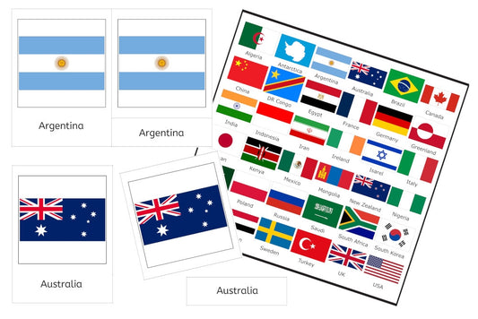 3-Part Cards of 36 Flags (PDF)