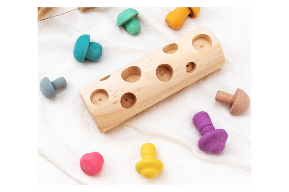 Wooden Mushroom Picking Toy