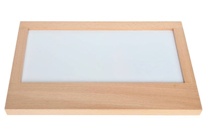 Reverse side of metal insets tracing tray.