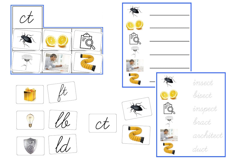 Consonant Blends Activity - Set B, Cursive (PDF)