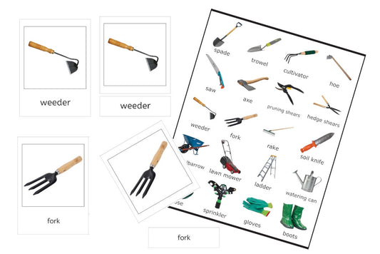 Garden Tools 3-Part Cards (PDF)