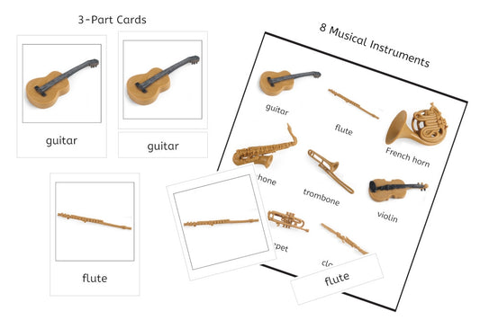 8 Musical Instruments 3-Part Cards (PDF)