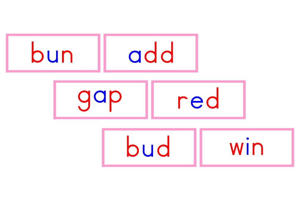 Phonetic Word Cards (Pink, PDF)