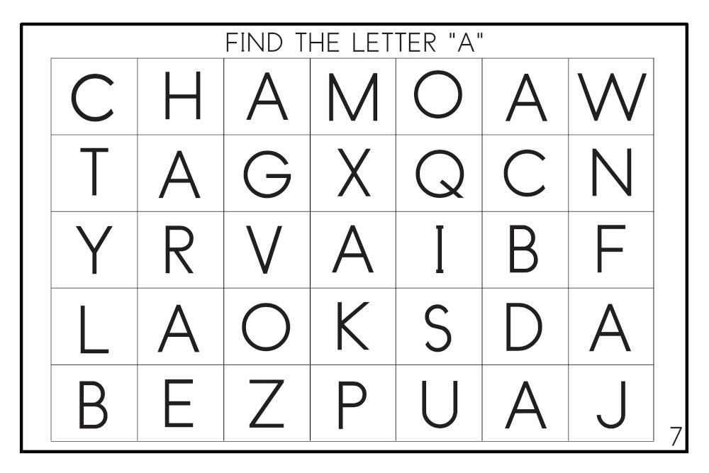 Letter Search Worksheets - Capital Case, Print (PDF)