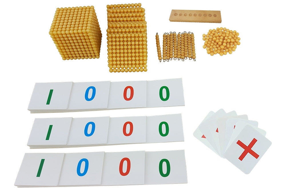 IFIT Montessori: Golden Bead Ten Base Blocks with Cards (C Beads)