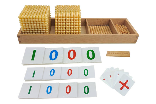 IFIT Montessori: Golden Bead Ten Base Blocks with Cards and Tray (C Beads)