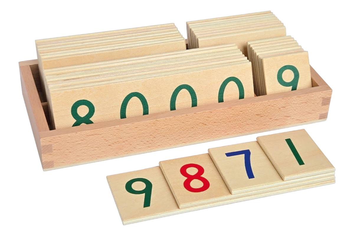 Small Wooden Number Cards with Box (1-9000)