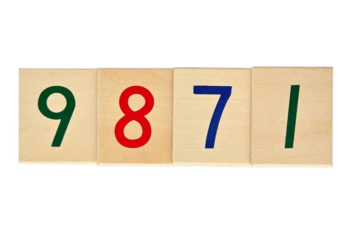 Small Wooden Number Cards with Box (1-9000)