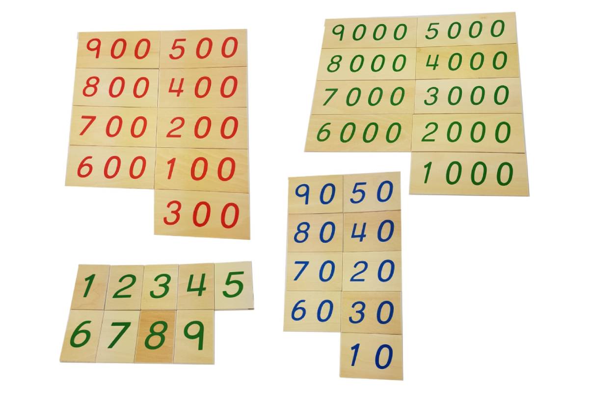 Large Wooden Number Cards (1-9000) (Clearance - No Box)