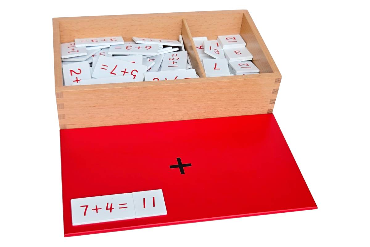 Addition Equations and Sums Box (White Tiles) - IFIT Montessori