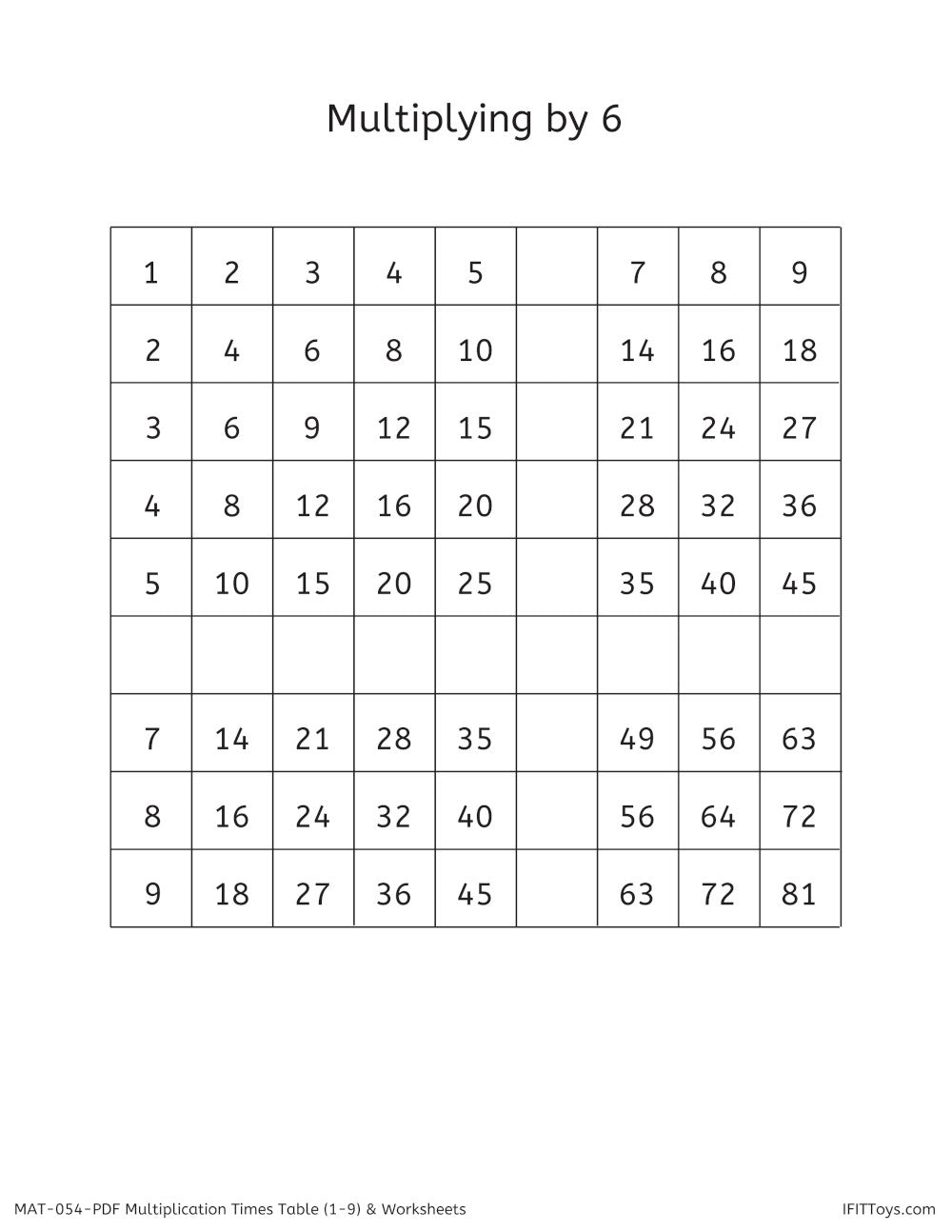 Wooden Times Table Board and PDF Worksheets