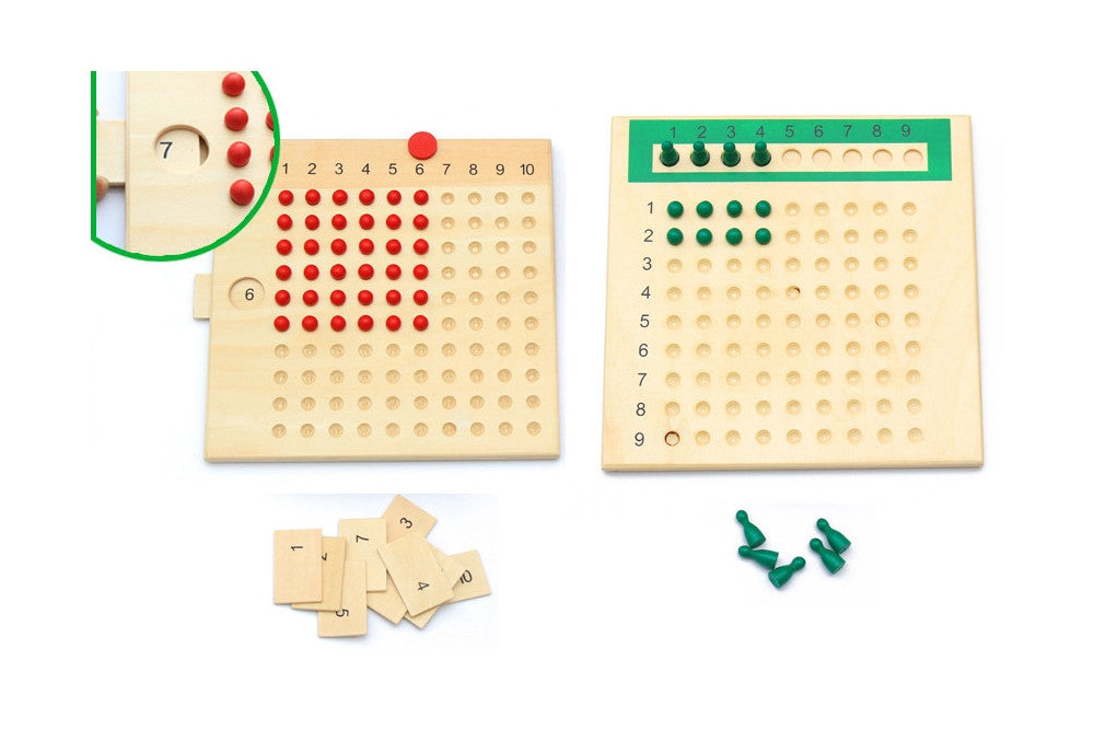 IFIT Montessori: Multiplication Bead Board and Division Bead Board (Without Wooden Boxes)