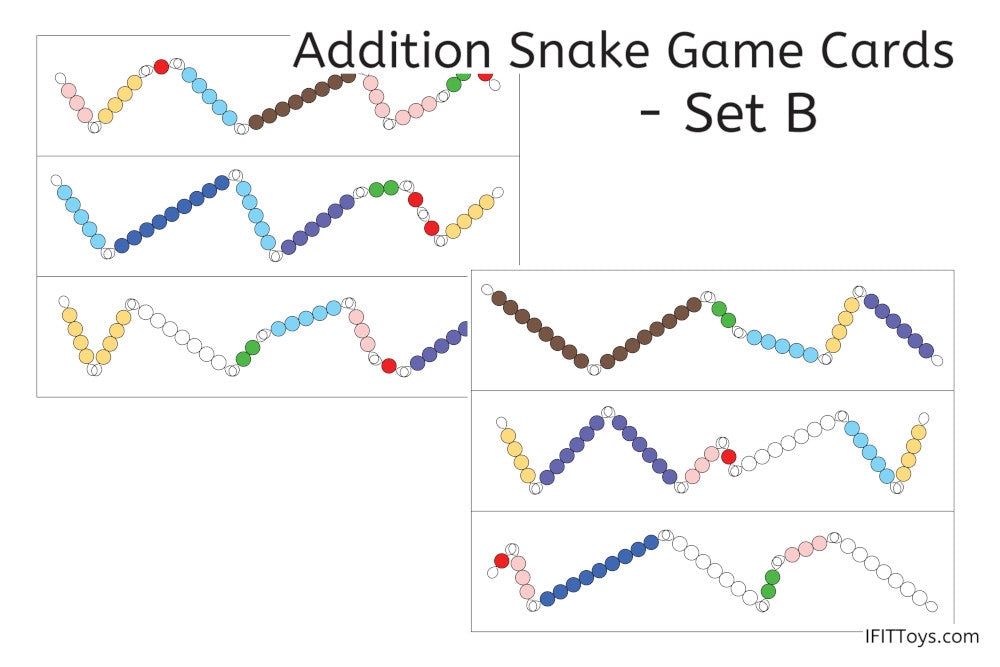 Addition Snake Game Cards - Set B