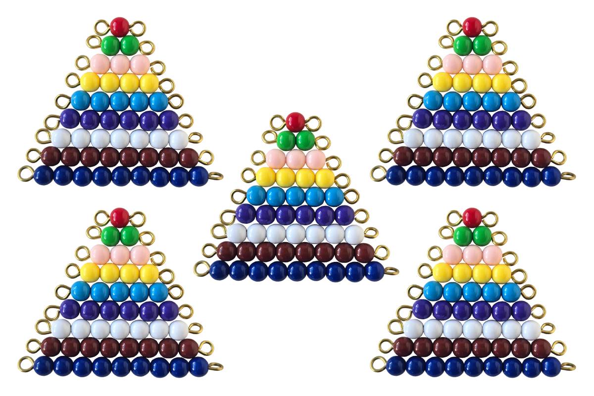1-9 Coloured Bead Stairs - 5 Sets (W Beads)