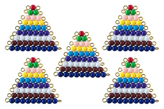 1-9 Coloured Bead Stairs - 5 Sets (W Beads)