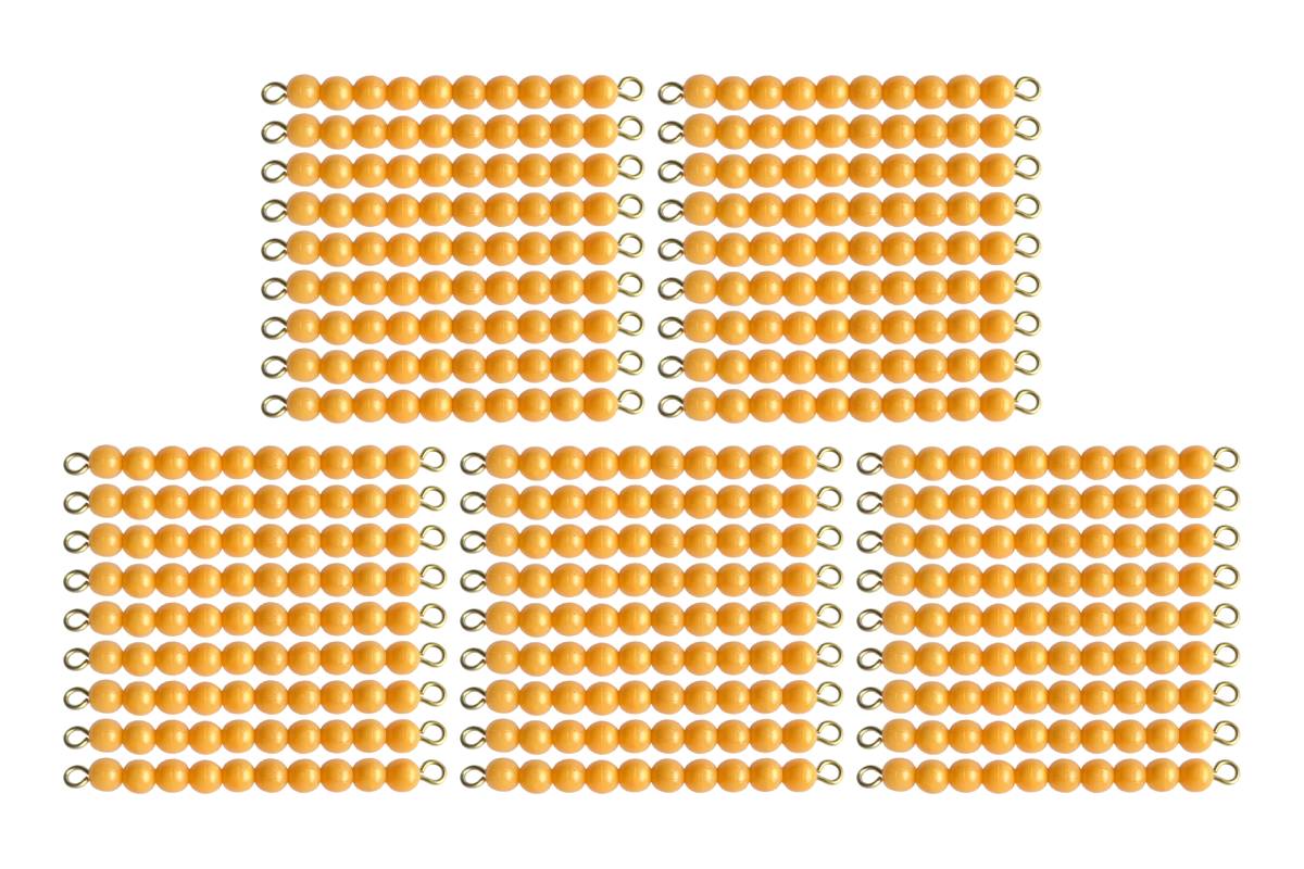 45 Golden Bead Bars of Ten (W Beads)