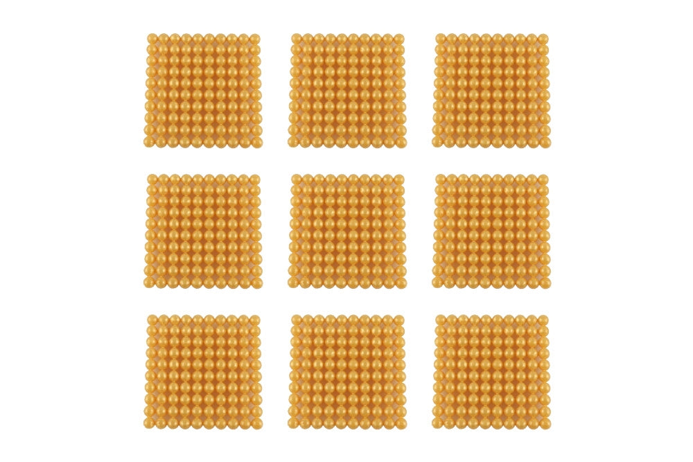 IFIT Montessori: 9 Golden Bead Hundred Squares (C Beads)