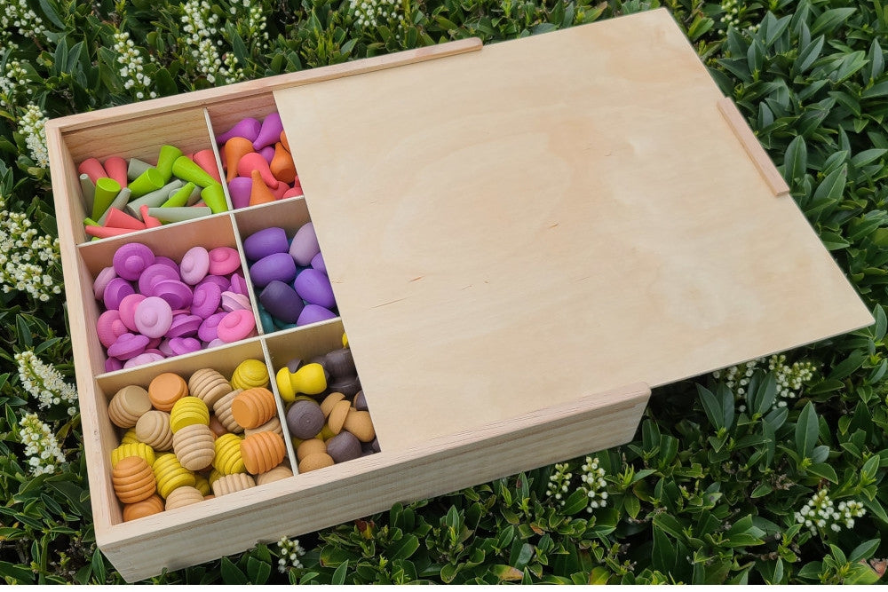 324 Mandala Wooden Loose Parts with Tray