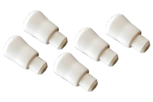5 replacement white plastic knobs for puzzle pieces.