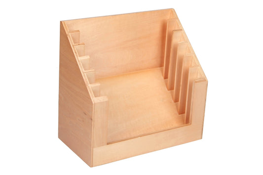 Wooden stand for six dressing frames. Frames slot into stand vertically.