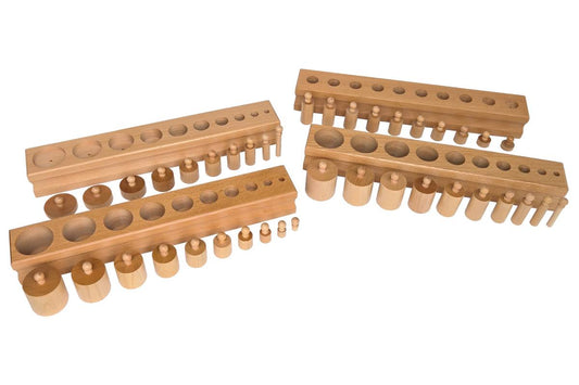 Knobbed Cylinder Blocks - Set of 4
