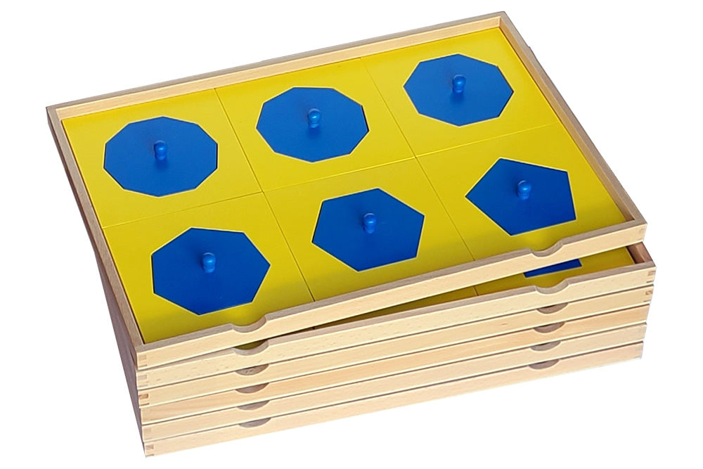 IFIT Montessori: 35 Insets with Trays for the Geometric Cabinet