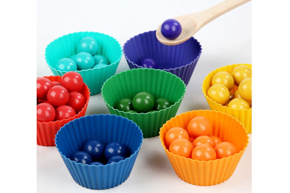 Rainbow Sorting Board with Pattern Cards